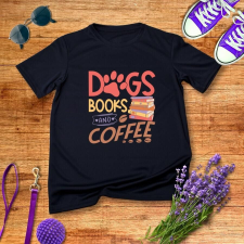 Dogs, books and coffee férfi póló ajándéktárgy