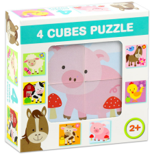 Dohány Toys 599/09 Mesekocka mix 4 darabos - Tanyasi állatok puzzle, kirakós