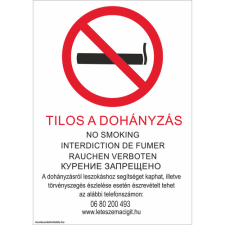  Dohányozni tilos! - műanyag, 297*210mm információs tábla, állvány