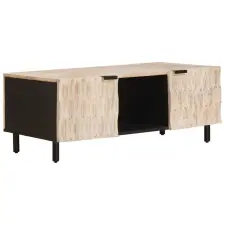  Dohányzóasztal Fehér 100 x 54 x 40 cm Tömör Mangófát bútor