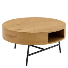  Dohányzóasztal, tölgy/fekete, TARMON bútor