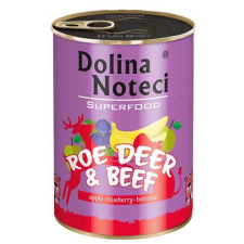  DOLINA NOTECI SUPERFOOD 400g őz és marhahús kutyáknak 80% hús kutyaeledel