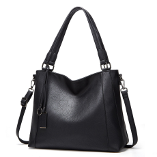  Dollcini Large Faux Leather Bag – Elegáns fekete női válltáska munkához és mindennapi használatra,fekete