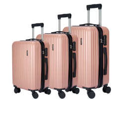  Dollcini, Világjáró Bőrönd 3db set, 28"24"20", 528285_D_3db, rózsaszín