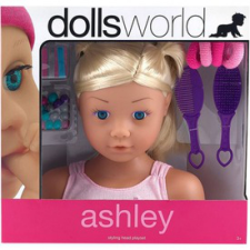 Dolls World Fésülhető babafej sok kiegészítővel, Ashley baba