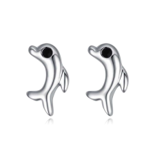Dolphins - Swarovski kristályos fülbevaló - fekete fülbevaló