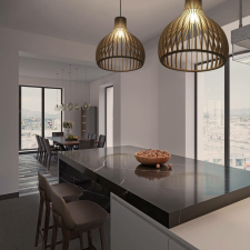 DOMENOLED DOMENO ID-565 függesztett mennyezeti lámpa, 1xE27, barna világítás