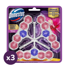 DOMESTOS Aroma Lux WC frissítő blokk, Hibiscus Charm, koncentrált illóolajokkal (3x3x50 g) tisztító- és takarítószer, higiénia