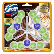 DOMESTOS Aroma Lux WC frissítő blokk White Rose Dream koncentrált illóolajokkal (3x50g) tisztító- és takarítószer, higiénia