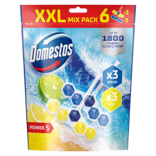 DOMESTOS Power5 WC frissítő blokk mix Lime & Ocean (6x50g) tisztító- és takarítószer, higiénia