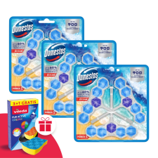 DOMESTOS Power5 WC frissítő blokk Ocean (9x50g) + Ajándék Vileda Szivacs tisztító- és takarítószer, higiénia