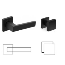 Domino Matrix Black Line Négyzetrozettás Fekete Szín PZ Fix Gomb/Kilincs zár és alkatrészei