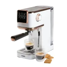 DOMO , 3 az 1-ben félautomata eszpresszógép, őrölt kávéval/Nespresso kapszulákkal/ESE kávépárnákkal kompatibilis, 20 rúd, 1,1 literes víztartály, tejhabosító fúvóka, minden kávéspecialitáshoz kávéfőző