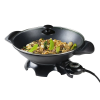 DOMO elektromos wok serpenyő, Ø 35,5 cm, 5 literes térfogat, 7 teljesítményfokozat, tapadásmentes felület, alumínium anyag, üvegfedél mellékelve, 2200 W, fekete