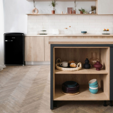 DOMO Retro mini hűtőszekrény, , 108 literes, fekete hűtőgép, hűtőszekrény