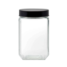 Domotti Milos négyszögletes tároló üveg 1800 ml fekete papírárú, csomagoló és tárolóeszköz
