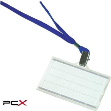 DONAU Azonosítókártya tartó, kék nyakba akasztóval, 85x50 mm, mûanyag, DONAU névkitűző