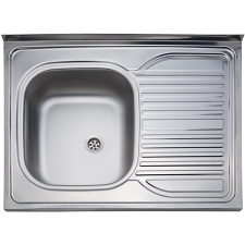 DONAU DE 311 JOBB mosogatótálca (800x600 mm, 1 medence+csepptálca) komplett szifoncsomaggal, jobb mosogatótálca