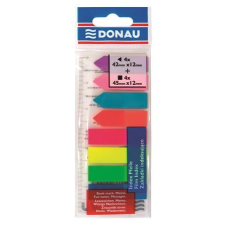 DONAU Jelölőcimke, műanyag, címke és nyíl forma, 8x25 lap, 12x45/42 mm, DONAU, neon szín jegyzettömb