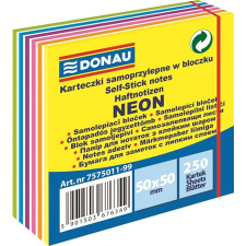 DONAU Neon 50x50mm öntapadó jegyzettömb - 12 színű (250 lap / tömb) (7575011-99) jegyzettömb