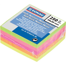 DONAU Neon 50x50mm öntapadó jegyzettömb - 5 színű (250 lap / tömb) (7575001PL-99) jegyzettömb