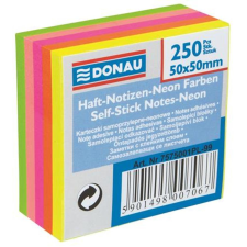 DONAU Öntapadó jegyzettömb, 50x50 mm, 5x50 lap, DONAU, neon szín post-it