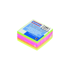 DONAU Öntapadó jegyzettömb DONAU 50x50 mm 250 lap vegyes neon színek post-it