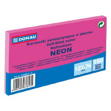 DONAU Öntapadó jegyzettömb DONAU 76x127 mm 100 lap neon rózsaszín post-it