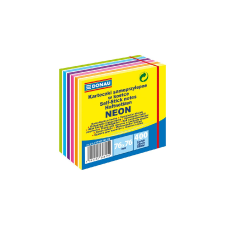 DONAU Öntapadó jegyzettömb DONAU 76x76 mm 400 lap vegyes neon színek 11 rétegű post-it