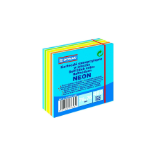 DONAU Öntapadó jegyzettömb DONAU 76x76 mm 400 lap vegyes neon színek kék post-it