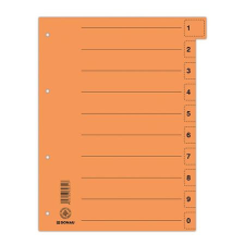  DONAU Regiszter, karton, A4, mikroperforált, DONAU, narancssárga regiszter és tartozékai