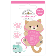 Doodlebug Design Díszítőelem - Pretty Kitty - Playtime - Doodle-Pops (1 db) matrica