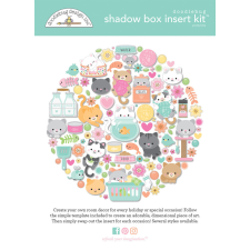 Doodlebug Design Shadow Box díszítőelem - Pretty Kitty - Shadow Box Insert Kit (1 csomag) matrica