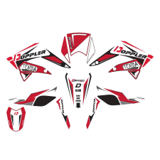 Doppler Matrica / matrica készlet Doppler fekete-piros-fehér Derbi Senda 2011-2017-hez egyéb motorkerékpár alkatrész