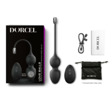 Dorcel Love Balls - akkus, rádiós mágneses gésagolyó duó (fekete) kéjgolyó