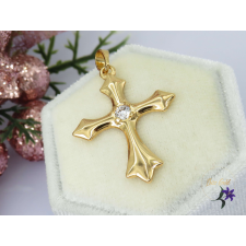  Dorit antiallergén kereszt medál középen cirkónia kővel-18K medál