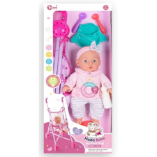Doro Játékbaba masnis fejpánttal babakocsival és kiegészítőkkel - 35 cm (12) baba