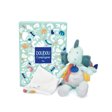 Doudou et Compagnie Paris Doudou Ajándék készlet - Plüss dinoszaurusz takaróval 25 cm zöld készségfejlesztő