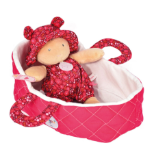 Doudou Jolijou Paris Doudou Jolijou játék baba rózsaszín hordtáskában 20 cm baba