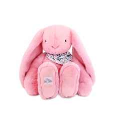  Doudou Plyšový králik XXL so šatkou ružový 50 cm készségfejlesztő