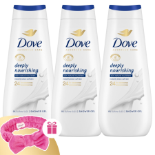 DOVE Advanced Care Deeply Nourishing Krémtusfürdő 3x400ml + Ajándék Hajpánt kozmetikai ajándékcsomag
