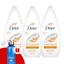 DOVE Fruity Nourish Krémtusfürdő 3x720ml + Ajándék Dove Kulacs kozmetikai ajándékcsomag
