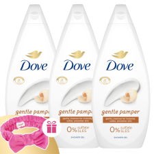 DOVE Gentle Pamper Krémtusfürdő 3x720ml + Ajándék Hajpánt kozmetikai ajándékcsomag