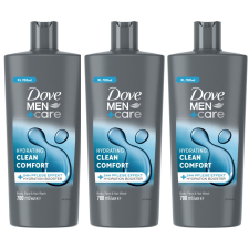 DOVE Men+Care férfi Tusfürdő Hydrating Clean Comfort 3x700ml kozmetikai ajándékcsomag