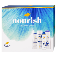 DOVE Nourish Ultimate Collection ajándékcsomag tusfürdő + testápoló + deo + sampon kozmetikai ajándékcsomag