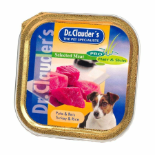 Dr.Clauders Dog Selected Meat Pulykás és rizses alutálka 100g kutyaeledel