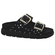 DR.FEET 16034 -es női Dr Feet bőr papucs - fekete női papucs