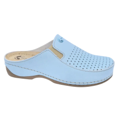 DR.FEET 2106 -os női Dr Feet bőr papucs - vilagos kek