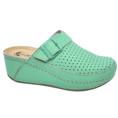 DR.FEET 3021 -es női Dr Feet bőr papucs - zold