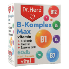 Dr. Herz B-komplex MA+C-vitamin+inozitol+szerves cink kapszula 60db vitamin és táplálékkiegészítő